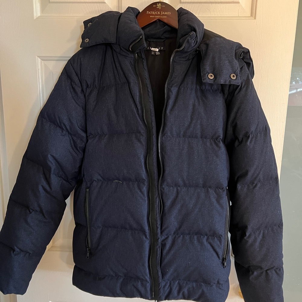 Theory Men's Navy Puffer Jacket - Down Fill